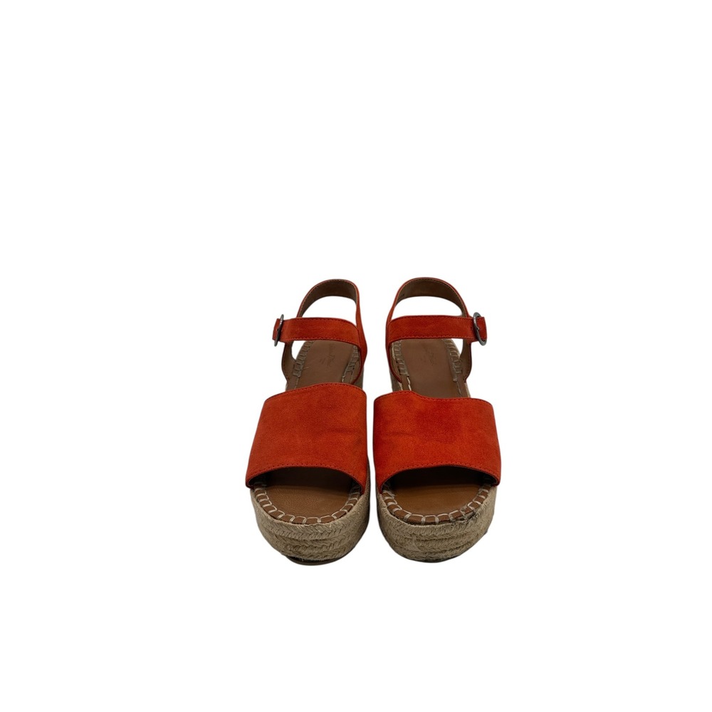 Universal Thread Orange Faux Suede Espadrille‎ Wedge Sandals Size 8.5 Womens